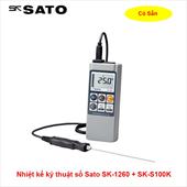 Nhiệt kế kỹ thuật số chống nước Sato SK-1260 + SK-S100K